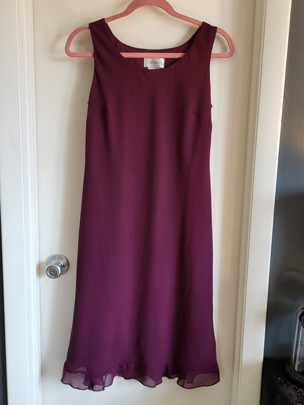 Chadwicks Sleeveless Wine Midi Dress